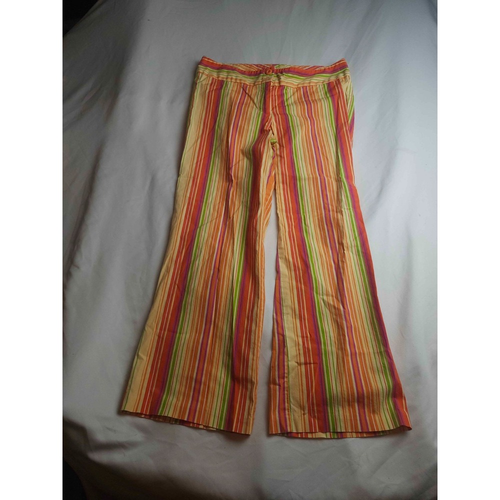 Zinc Dress Pants Women Size 5 Juniors Multicolor Striped Woven Y2K Retro Boho